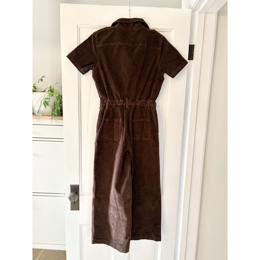 Mixed by Nasrin Quincy Jumpsuit Coffee Corduroy Brown Stretch Minimalist Sz S - Picture 4 of 4